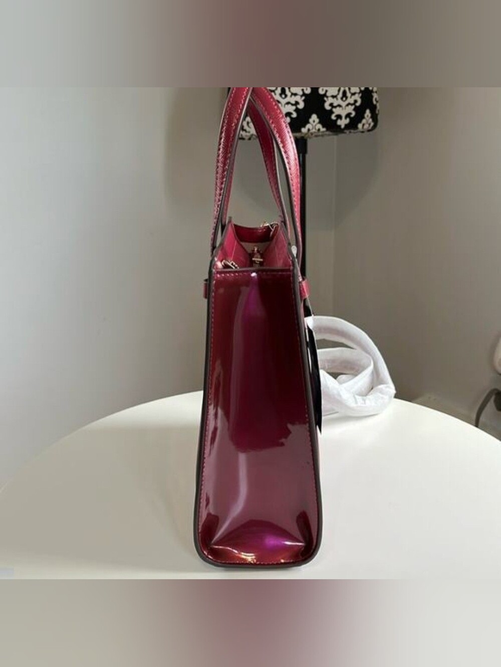kate spade Patent Dark Raspberry Patent Leather Satchel - Picture 3 of 8
